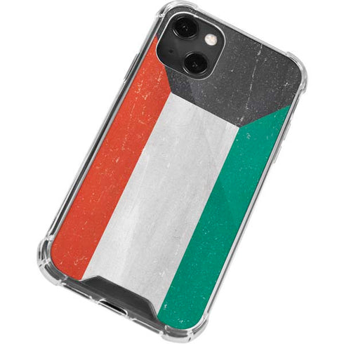 Kuwait Flag Distressed iPhone 14 Plus Clear Case